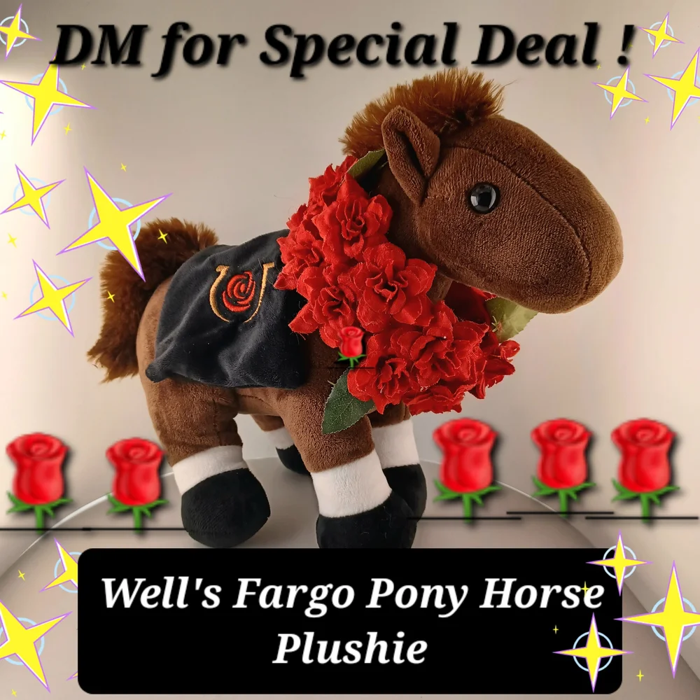 Brown Pony Horse Plushie with Red Accents